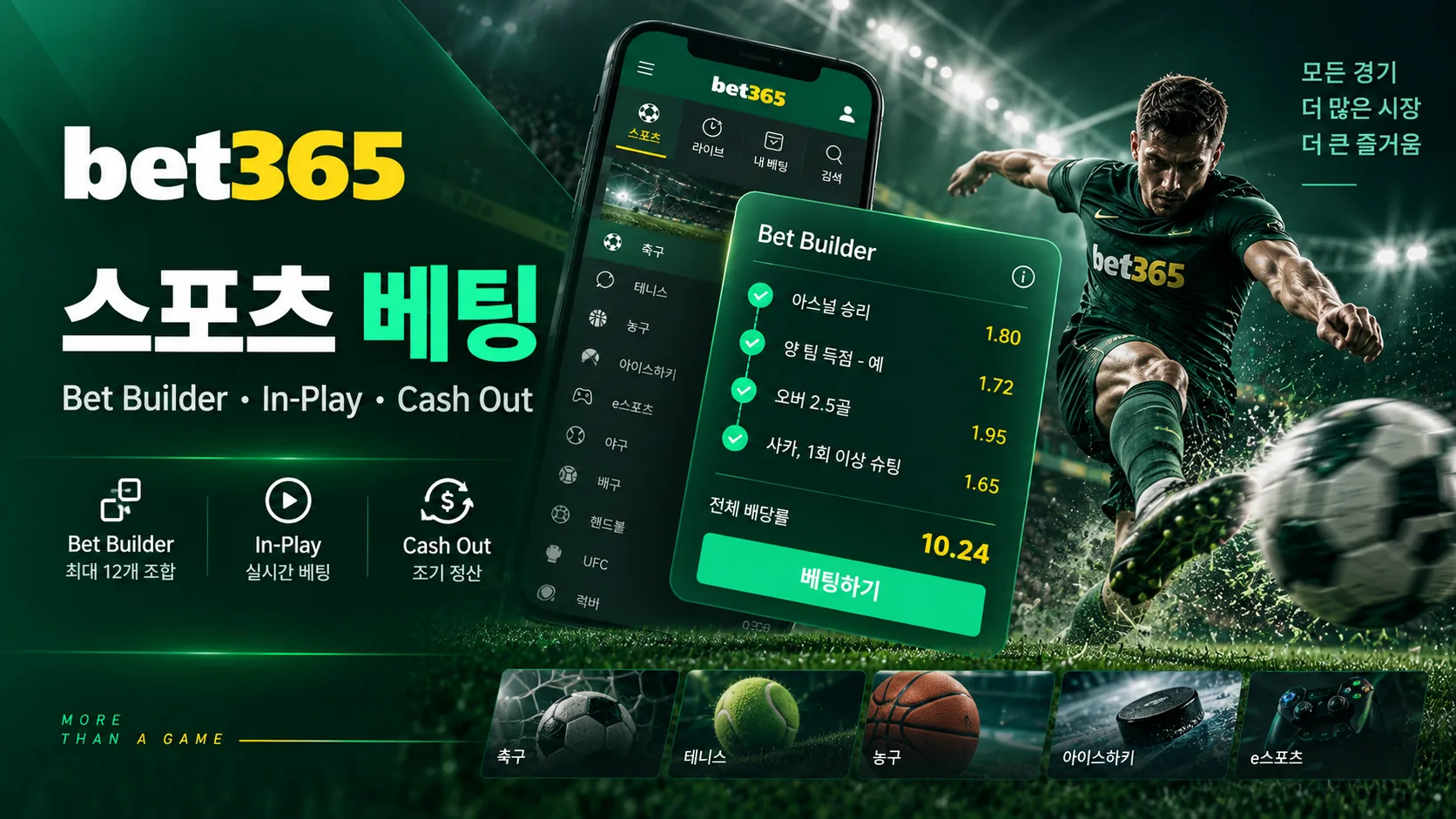 bet365 스포츠 베팅 Bet Builder와 In-Play 기능